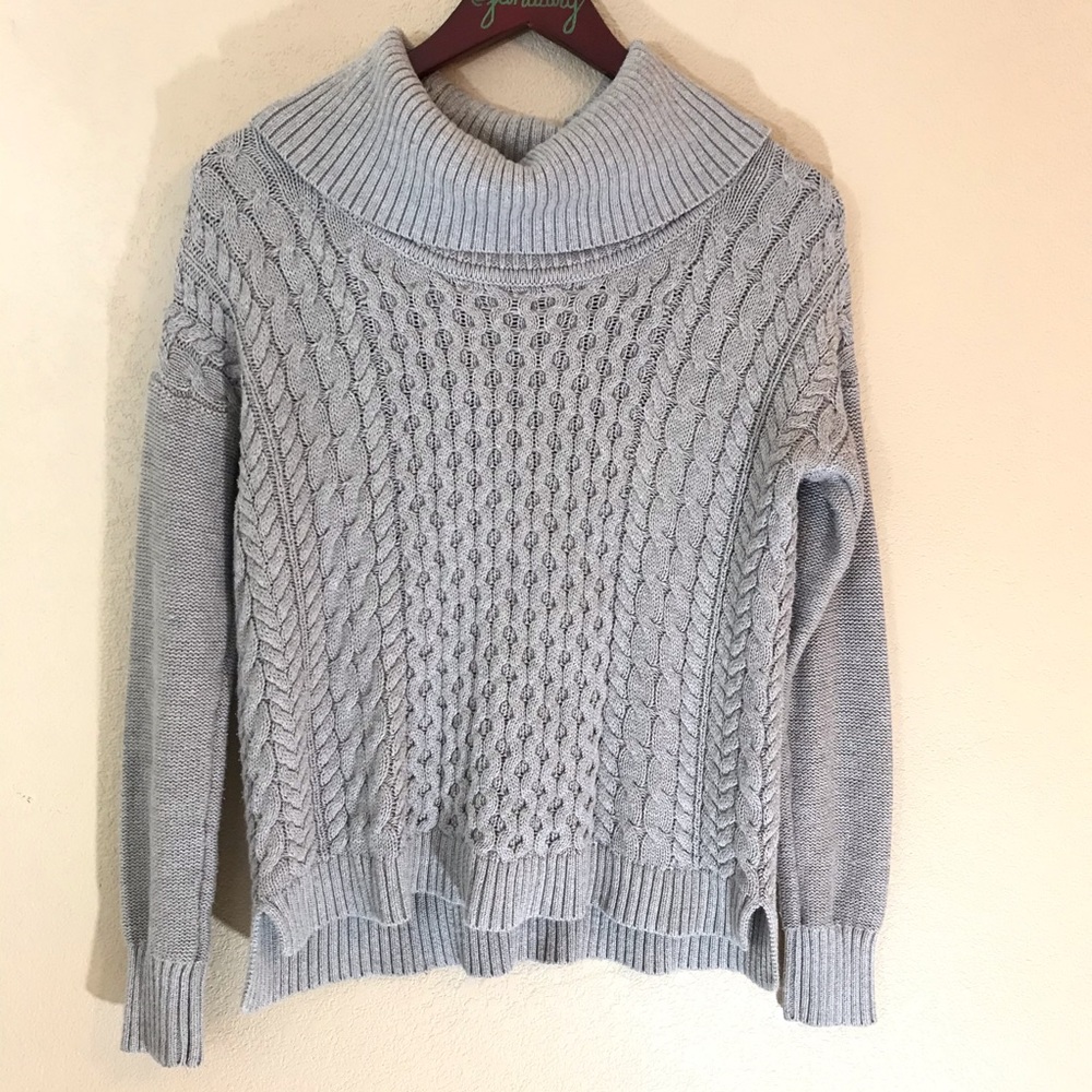 American eagle cowl neck thick knit sweater euc